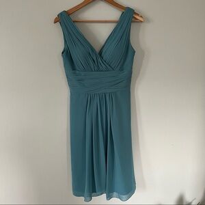 Bill Levkoff Chiffon Surplice A-line Gown • Glacier • 4